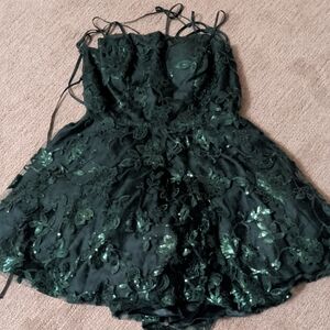 Elegant Green Lace Dress